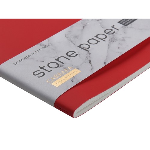 Тетрадь с каменной бумагой А5 "Carrara" 40 л., линейка, красный