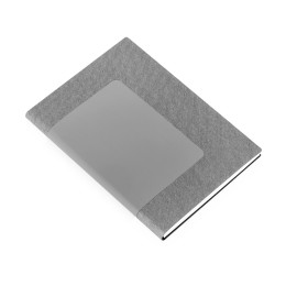 Бизнес блокнот "Supreme" с вставкой из софт-тача, гибкая обложка, 128 листов, серый