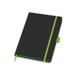 Блокнот "ColorNote Black", твердая обложка A5, 80 листов, черный с зеленым яблоком