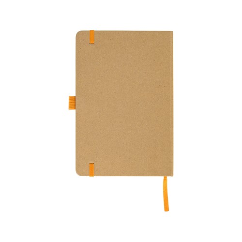 Блокнот A5 "Sevilia Color", твердая обложка из крафта, 80 листов, цветной срез и форзац, натуральный/оранжевый