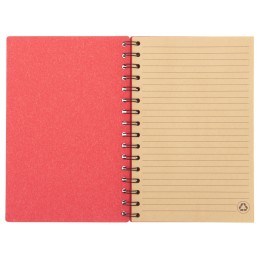 Блокнот на спирали в картонной обложке с переработанной бумагой "Mania", красный