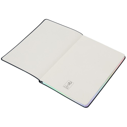 Блокнот А5 в гибкой обложке "Fellini" с голографическим срезом, темно-синий