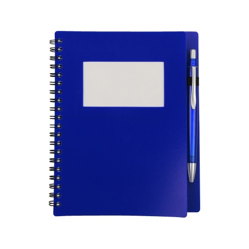 Блокнот "Контакт" с ручкой, синий (Р)