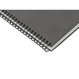 Блокнот А5 "Dante" из искусственной кожи на спирали, темно-серый