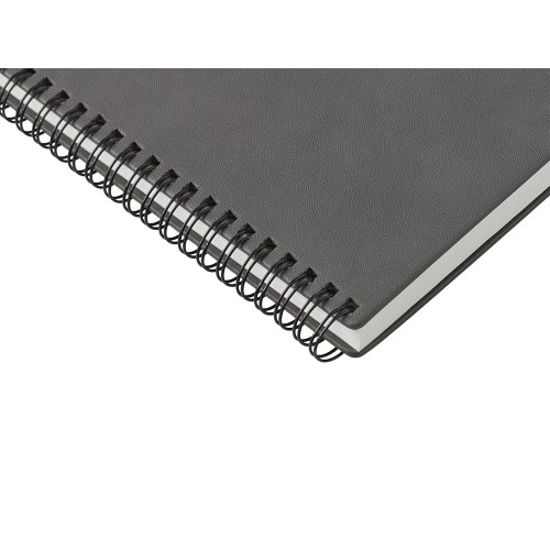 Блокнот А5 "Dante" из искусственной кожи на спирали, темно-серый