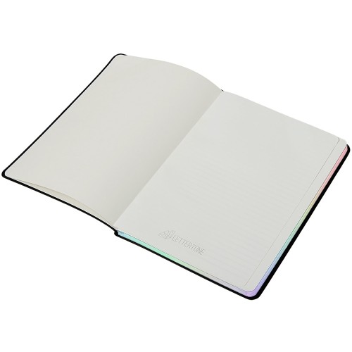 Блокнот А5 в гибкой обложке "Fellini" с голографическим срезом, черный