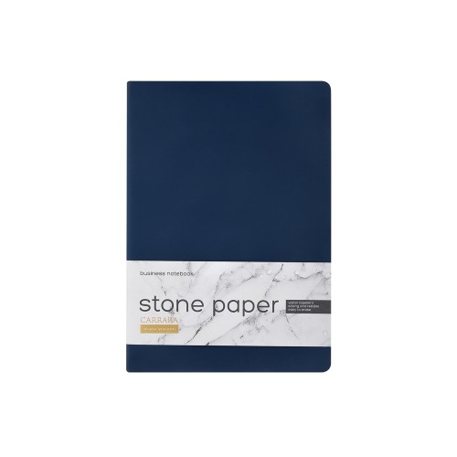 Тетрадь с каменной бумагой А5 "Carrara" 40 л., линейка, темно-синий