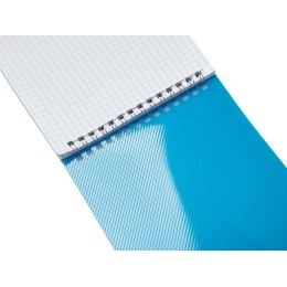 Блокнот на пружине в пластиковой обложке А5, синий