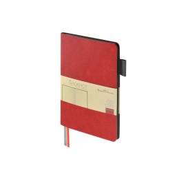 Блокнот А5 "Boston", красный с серым срезом