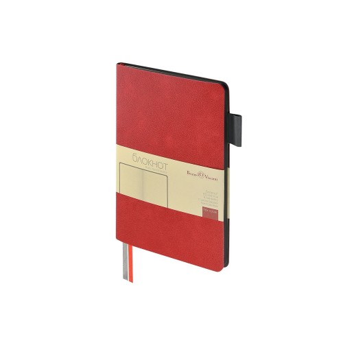 Блокнот А5 "Boston", красный с серым срезом
