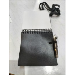 Блокнот А6 "Журналист" с ручкой, черный (Р)