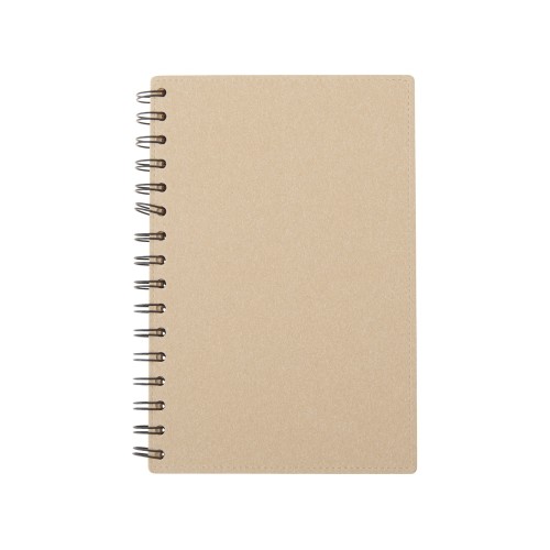 Блокнот на спирали в картонной обложке с переработанной бумагой "Mania", натуральный