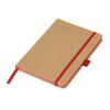 Блокнот A5 "Sevilia Color", твердая обложка из крафта, 80 листов, цветной срез и форзац, натуральный/красный