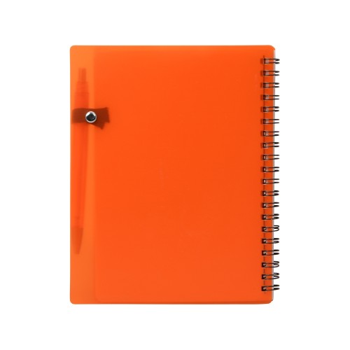 Блокнот "Контакт" с ручкой, оранжевый