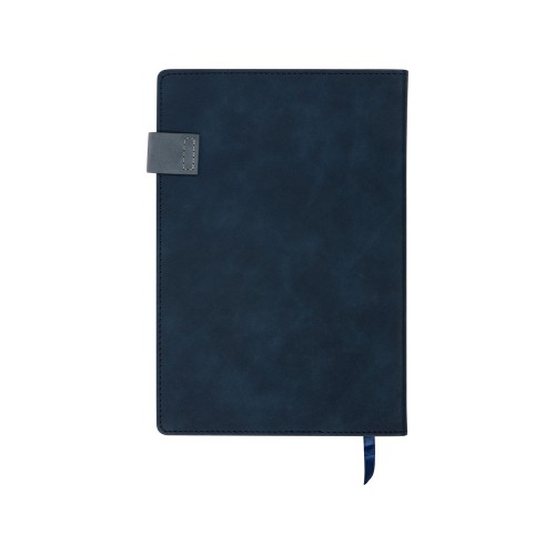 Бизнес блокнот А5 "Freya" с клапаном и карманом для визиток, твердая обложка, 128 листов, синий и темно