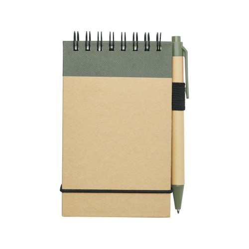 Блокнот А7 "Zuse" с ручкой шариковой, зеленый яркий