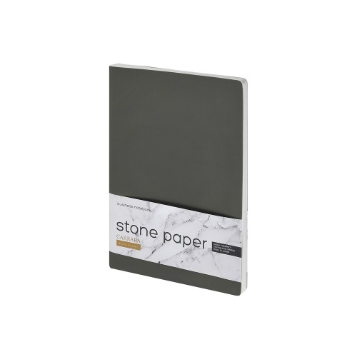 Тетрадь с каменной бумагой А5 "Carrara" 40 л., линейка, серый
