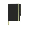 Блокнот Noir Edge среднего размера, черный/лайм