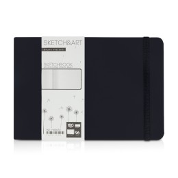 Скетчбук "Sketch & Art" в твердом переплете 213х146 мм, 96 л. белой бумаги 180 г/м2, черный