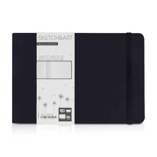 Скетчбук "Sketch & Art" в твердом переплете 213х146 мм, 96 л. белой бумаги 180 г/м2, черный