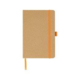 Блокнот A5 "Sevilia Color", твердая обложка из крафта, 80 листов, цветной срез и форзац, натуральный/оранжевый