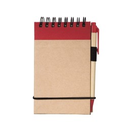 Блокнот А7 "Zuse" с ручкой шариковой, красный