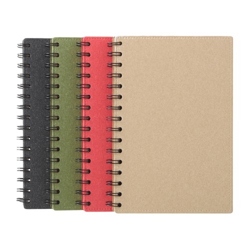 Блокнот на спирали в картонной обложке с переработанной бумагой "Mania", красный