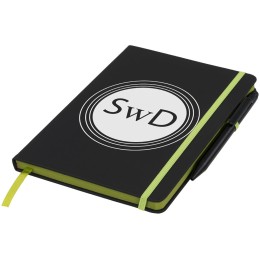 Блокнот Noir Edge среднего размера, черный/лайм