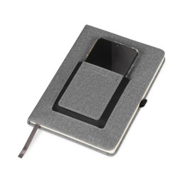 Блокнот "Pocket" 140*205 мм с карманом для телефона, серый