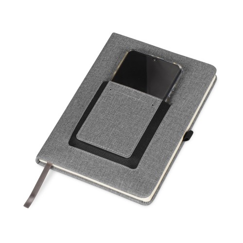 Блокнот "Pocket" 140*205 мм с карманом для телефона, серый