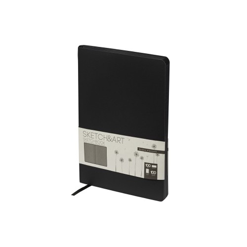 Скетчбук "Sketch & Art" в мягком переплете 140х210 мм, 100 л. черной бумаги 100 гр., черный