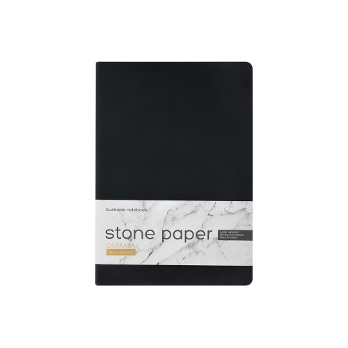 Тетрадь с каменной бумагой А5 "Carrara" 40 л., линейка, черный