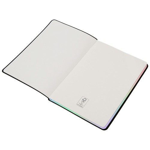 Блокнот А5 в гибкой обложке "Fellini" с голографическим срезом, черный