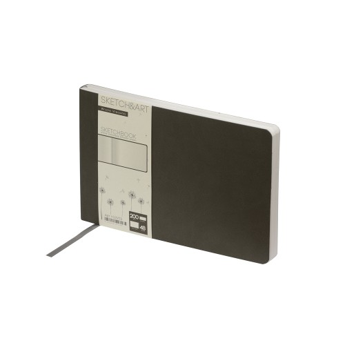 Скетчбук "Sketch & Art" в мягком переплете 210х140 мм, 48 л. белой бумаги 200 гр., серый
