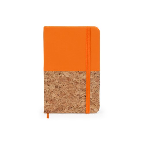 Блокнот А6 "Ирис" с комбинированной обложкой, натуральный/оранжевый