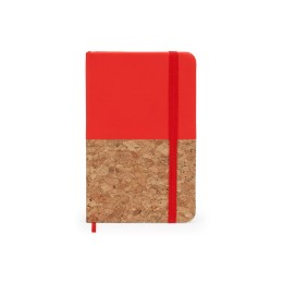 Блокнот А6 "Ирис" с комбинированной обложкой, натуральный/красный