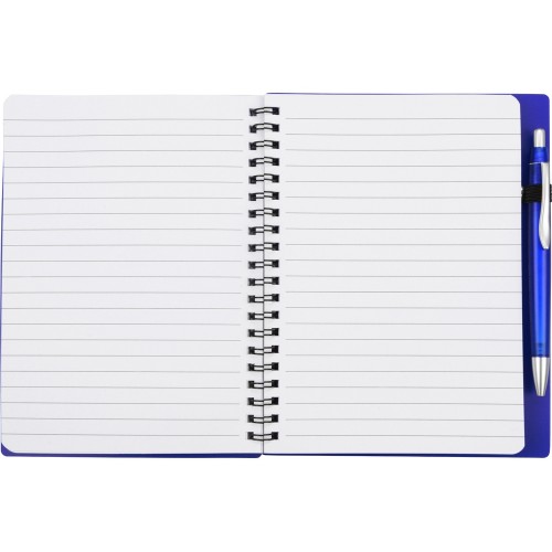 Блокнот "Контакт" с ручкой, синий