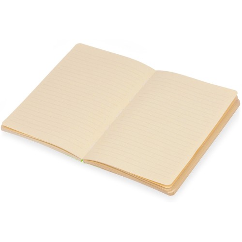 Блокнот А5 из переработанного тростника и RPET "Adiantum", 80 листов, гибкая обложка, зеленое яблоко