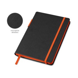 Бизнес блокнот "Bossy Junior" с цветным срезом, твердая обложка, 96 листов, черный и оранжевый
