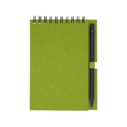 Блокнот Luciano Eco на пружине, с карандашом, маленький, зеленый