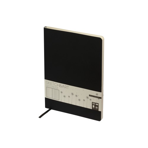 Скетчбук "Sketch & Art" в мягком переплете 179х250 мм, 80 л. бежевой бумаги 100 гр., черный