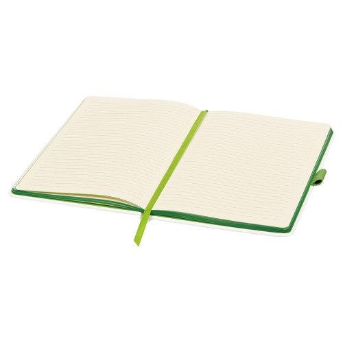 Блокнот "ColorNote White", твердая обложка A5, 80 листов, белый и зеленое яблоко