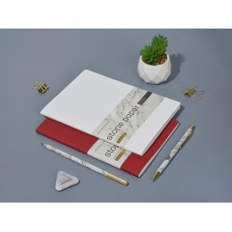 Тетрадь с каменной бумагой А5 "Carrara" 40 л., линейка, белый