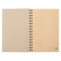 Блокнот на спирали в картонной обложке с переработанной бумагой "Mania", натуральный