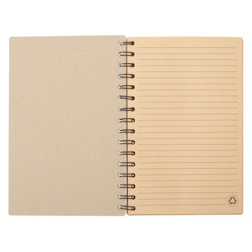 Блокнот на спирали в картонной обложке с переработанной бумагой "Mania", натуральный
