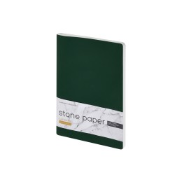 Тетрадь с каменной бумагой А5 "Carrara" 40 л., линейка, зеленый