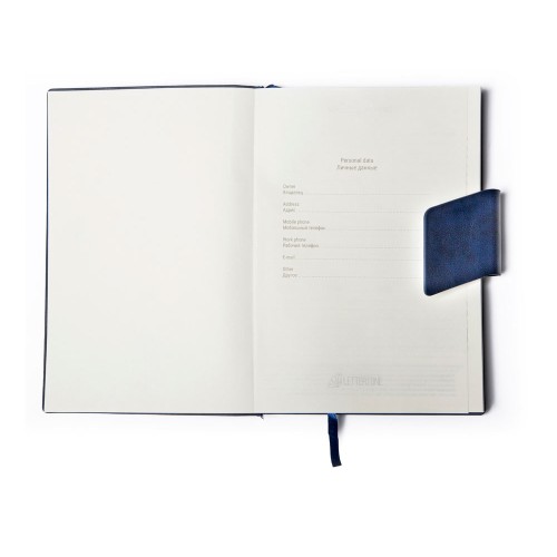 Бизнес блокнот А5 "Monoi" с клапаном, твердая обложка, 128 листов, темно-синий