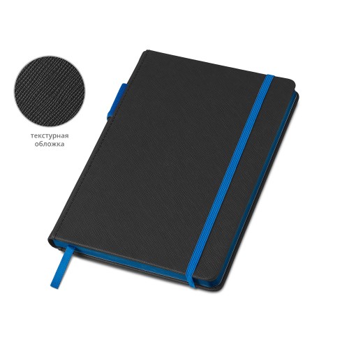 Бизнес блокнот "Bossy Junior" с цветным срезом, твердая обложка, 96 листов, черный и синий