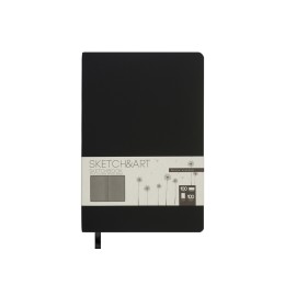 Скетчбук "Sketch & Art" в мягком переплете 140х210 мм, 100 л. черной бумаги 100 гр., черный