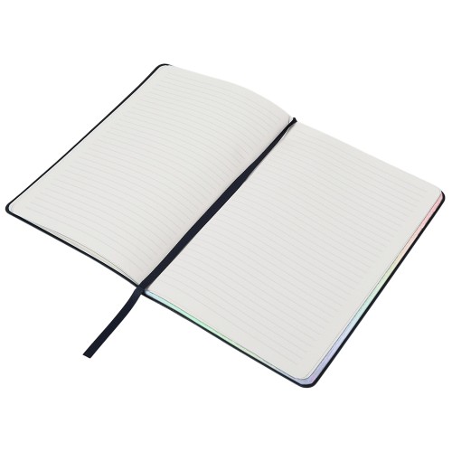 Блокнот А5 в гибкой обложке "Fellini" с голографическим срезом, темно-синий